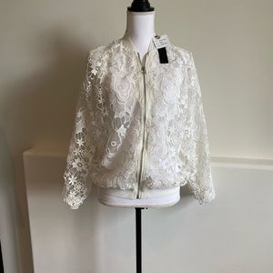 Dolcecabo lace bomber jacket.